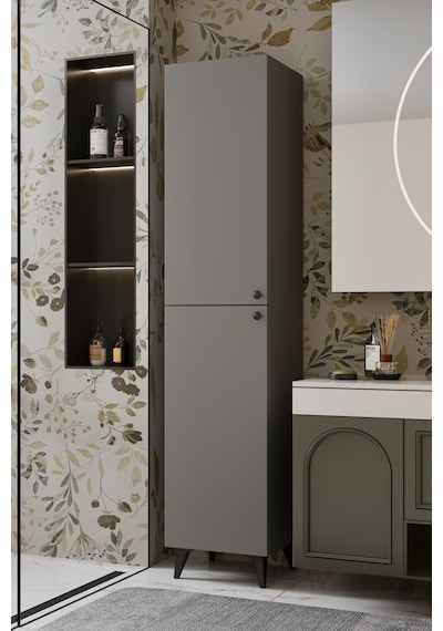 Ramses Çok Amaçlı Dolap - Kiler Dolabı - Banyo Dolabı - Ayakkabılık - Mutfak Dolabı Mdf Gri