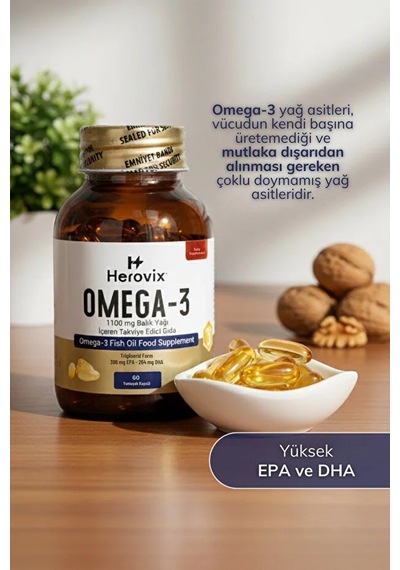 Omega 3 Balık Yağı 60 Softjel 1100 Mg Epa:396 Mg Dha:264 Mg