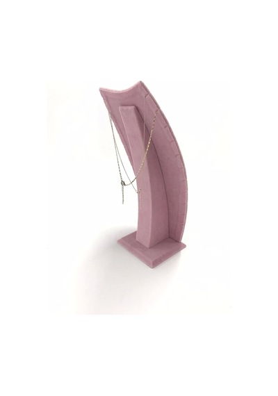 Yerli Üretim Dubai Model Süet Kumaş Pembe Renk 25/12 Cm Kolye -zincir Ayaklı Stand Çok Renkli