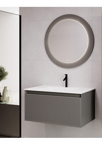 Denko Belgrad 81 Cm Çimento Gri Banyo Dolabı Alt Modül Lavabo Antrasit Denko Belgrad 81 Cm Çimento Gri Banyo Dolabı Alt Modül Lavabo Antrasit