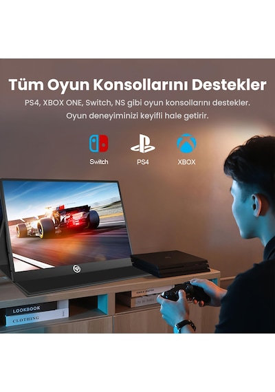 Npo NPM6 15.6" 5 MS 60 Hz Telefon Ve Oyun Konsolu Uyumlu Full HD IPS Taşınabilir Monitör