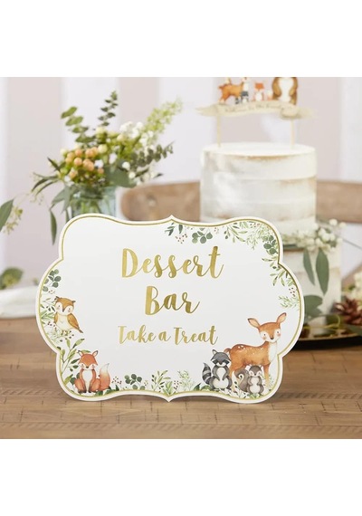 Woodland Baby Shower, Tek Boy, Dekor İşareti Seti 8'li Set Çok renkli