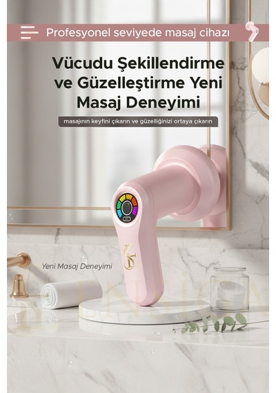 Selülit Önleyici Masaj  Cihazı Titreşimli Vücut Masaj Aleti Pembe