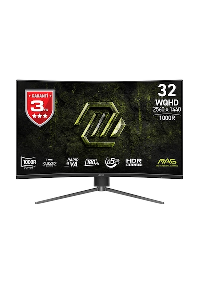 Msı 31.5" Mag 325cqpf E18 2560x1440 Wqhd Curve Rapıd Va 180hz 0.5ms Adaptıve-sync Gaming Monitör
