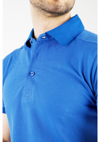 Uniprom Polo Yaka %100 Pamuk T Shirt Erkek Mavi Saks Mavi