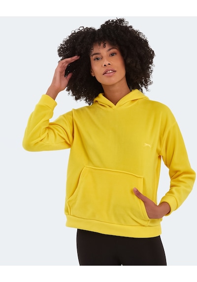 Slazenger SASSA IN Kadın Kapüşonlu Cepli Sarı Polar