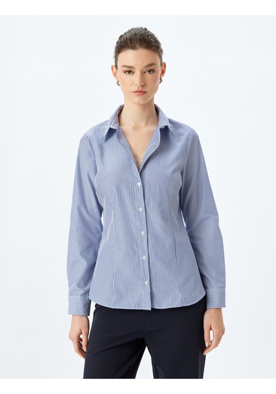 Koton Klasik Yaka Uzun Kollu Slim Fit Gömlek Lacivert Çizgili 5sak60041uw Lacivert Çizgili Koton Klasik Yaka Uzun Kollu Slim Fit Gömlek Lacivert Çizgili 5sak60041uw Lacivert Çizgili