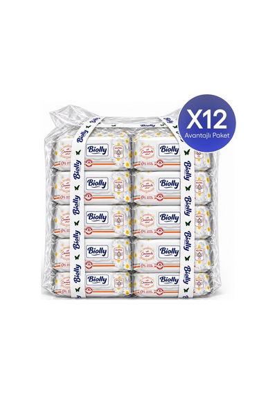 Biolly Papatya Islak Mendil 120 Yaprak 12'li Paket 12'li Set