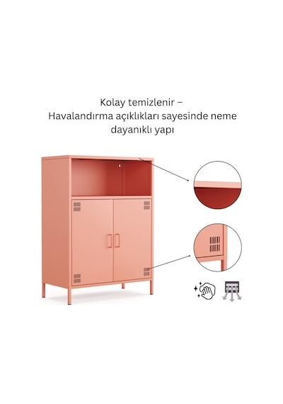 Pera Metal Dolap 2 Kapılı, Açık Raflı 80,50 X 40 X 109,50 Cm - 9 Renk Seçeneği Bulunmaktadır Ral 3022 Somon Pera Metal Dolap 2 Kapılı, Açık Raflı 80,50 X 40 X 109,50 Cm - 9 Renk Seçeneği Bulunmaktadır Ral 3022 Somon