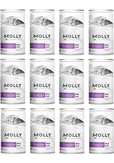 Molly Hindi Ve Ördekli Pate Ezme Kedi Konservesi 395 G X 12 Adet