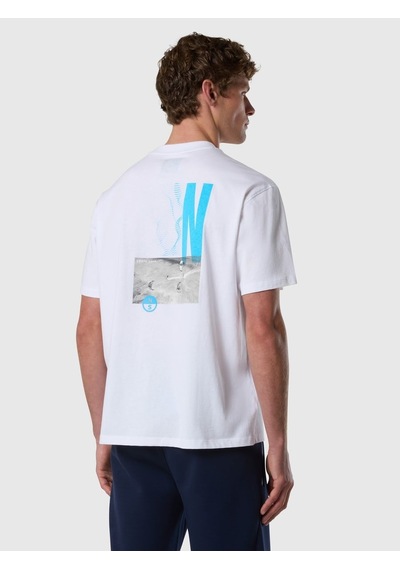 North Sails Kısa Kollu Baskılı Erkek T-shirt-33476 Beyaz