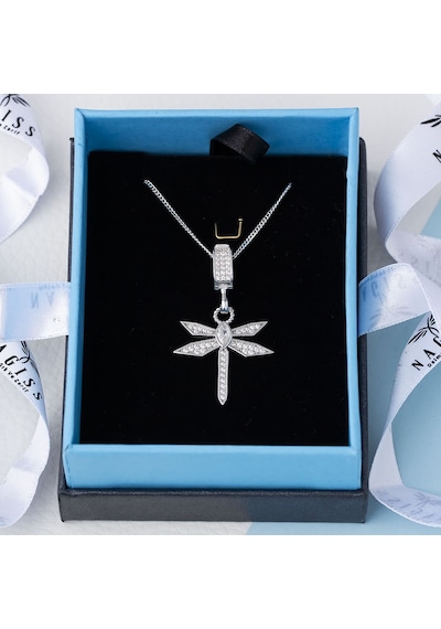 Nagiss Yusufçuk Model Zirkon Taşlı 925 Ayar Gümüş Kadın Kolye Gümüş
