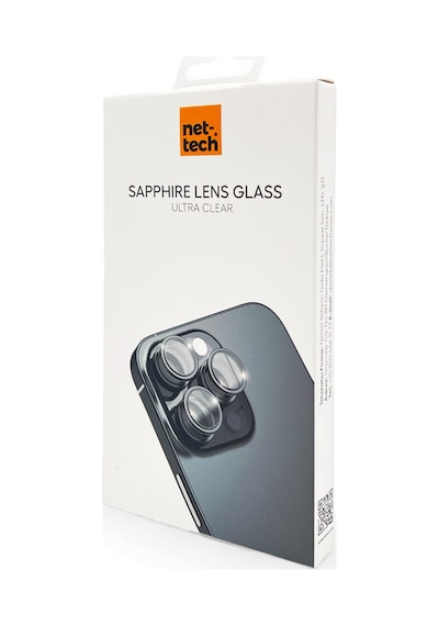 Nettech Apple Uyumlu iPhone 17 Air Safir Lens Kamera Cam Koruyucu - Siyah