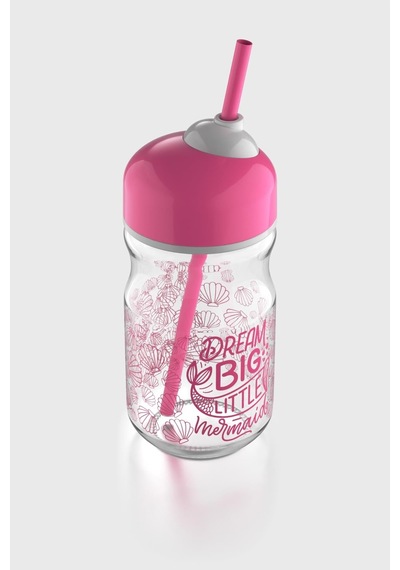 Renga Bubble Kids Dream Big Desenli 370 Ml Pipetli Cam Şişe 182027 Fuşya