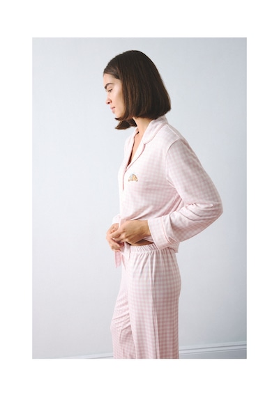 Defacto Regular Fit Uzun Kollu Pötikare Desenli 2li Pijama Takım H8799ax26aupn130 Pembe-pn130