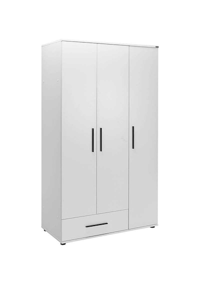 White 3 Kapaklı Tek Çekmeceli Gardırop-mat Beyaz 103x187x52 Cm Gxyxd