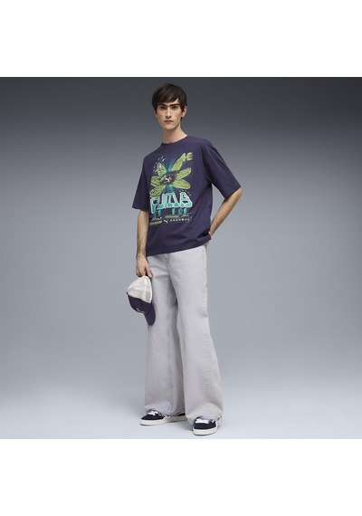 Puma Graphic Erkek Lacivert Günlük Stil T-shirt 63444364 Mavi
