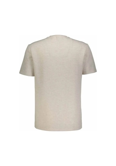 Süvari Waffle Sıfır Yaka Bej Erkek T-shirt Sts1014000001