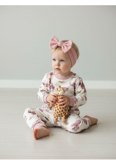 Zekids Kız Bebek Pamuklu Animal Desenli Pijama Takımı-16239 Çok Renkli