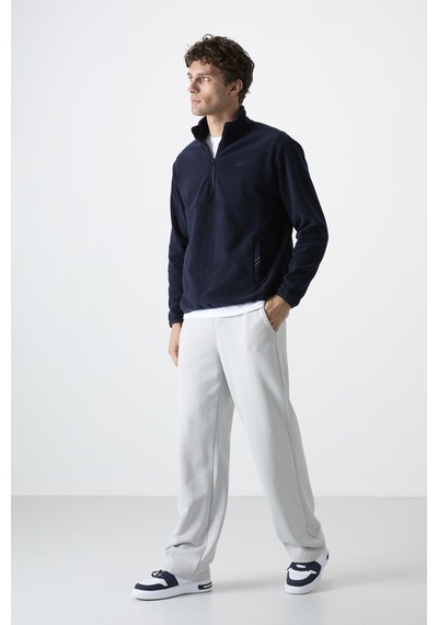 Tommy Life Lacivert Yarım Fermuarlı Sweatshirt Slim Fit Dik Yaka Erkek Polar - 87891 Lacivert