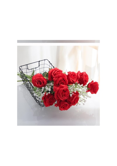 Yapay Çiçek Kırmızı Gül Tek Dal 55 Cm (319247302)