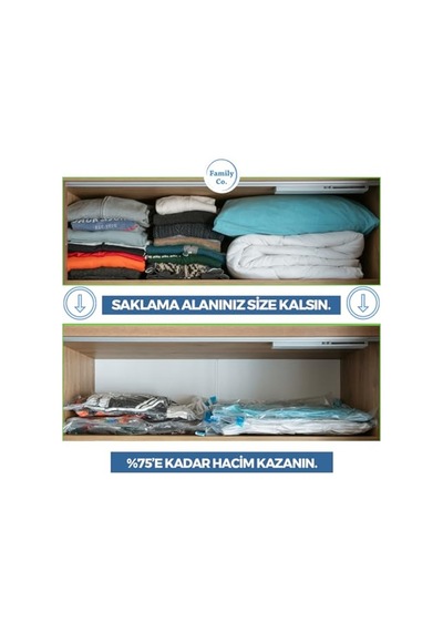 Vakumlu Hurç Poşet Setleri 5 Parça 50x70-2, 60x80-2, 80x100-1