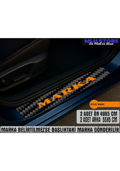 Mazda Cx-5 İle Uyumlu 4 Adet Karbon Kapı Eşiği Koruma