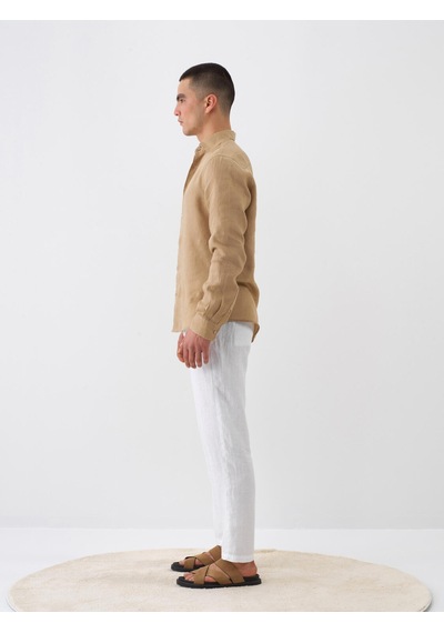 Xint Camel %100 Keten Regular Fit Gömlek 700963