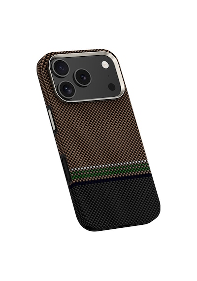 Apple Uyumlu iPhone 17 Pro Max Kılıf M-safe Şarjlı Karbon Fiber Benks Prestige Armorpro Kevlar Kapak Gold