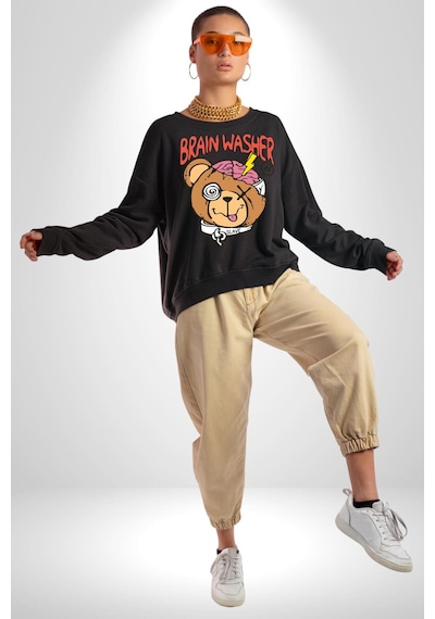 Beyin Yıkama Unisex Siyah Sweatshirt Siyah