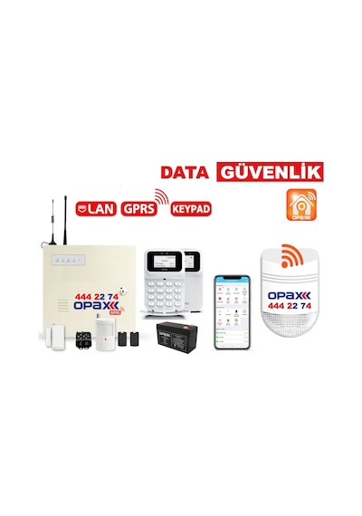 Opax-2747 Gprs Lan Alarm Paneli Bgr-09 Kablosuz Sirenli Full S...
