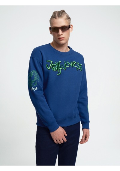 Oversize Erkek Sweatshirt Mavi