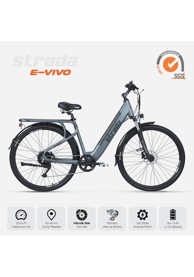 Stradacycles E-vivo Hd 28 Jant Elektrikli Şehir Gezi Bisikleti Antrasit