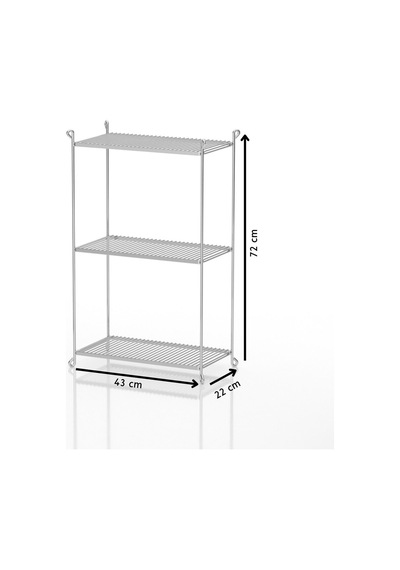 Teknotel Üç Katlı Metal Düzenleyici Havluluk Saksılık Mg015 Krom