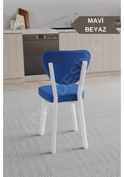 Faymend 4 Adet Elma Model Mutfak Sandalyesi Salon Sandalyesi Yemek Sandalyesi Cafe Restaurant Sandalyesi Mavi