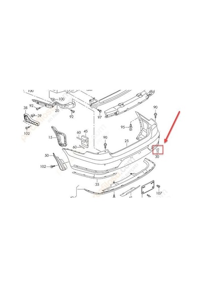 Volkswagen Passat Arka Tampon Çeki Kapak 2011-2016 3ae807441a 1.8, 1.4tsı, 1.6 Tdı, 2.0 Tdı