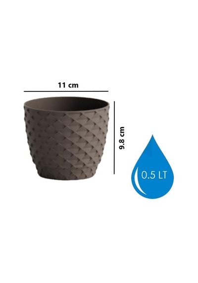Omnipazar So-kap1 Kapadokya Dekoratif Plastik Saksı 0.5 Litre No 1 Mocha