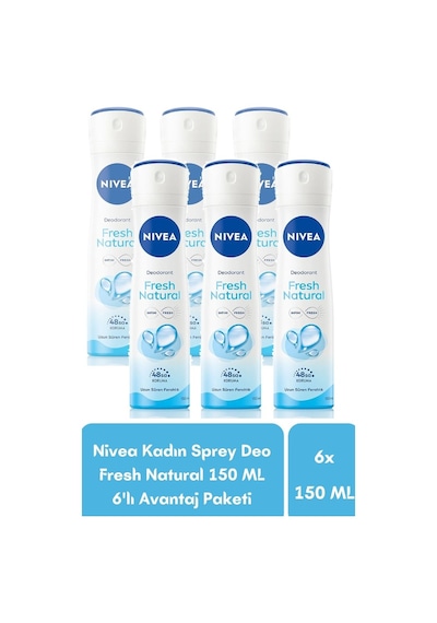 Nivea Fresh Natural Kadın Sprey Deodorant 6 x 150 ML