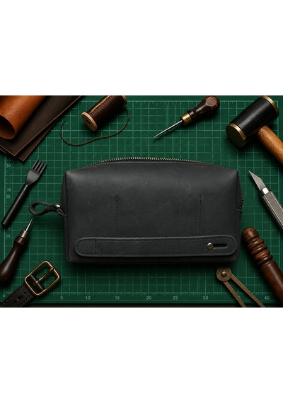 Vintage Leather Craft Hakiki Deri Erkek Çantası Siyah