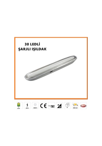 Şarjlı Işıldak 30 Ledli 3W Tuna Şarjlı Led Işıldak Kamp Lambası