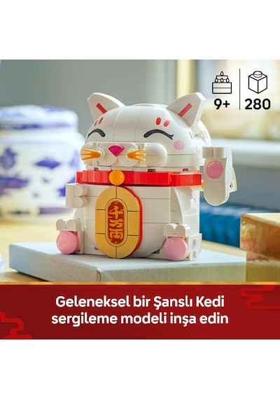 LEGO® Şanslı Kedi 40813 - 9 Yaş ve Üzeri Çocuklar için Yaratıcı Oyuncak Yapım Seti (280 Parça)