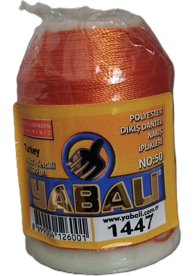 Abarta Yabalı Polyester Dikiş Dantel Nakış Ipliği 6 Katlı No:50 -20 Gram 1 Adet Renk:1447