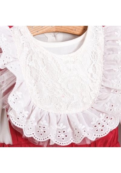 Cumino Kız Bebek Gömlekli Pantolonlu Tulum Takımı Cmn-3754 Kırmızı