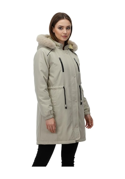 Baglan Kadın Kapüşonlu İçi Peluş Mont Bgl-st05028 Taş