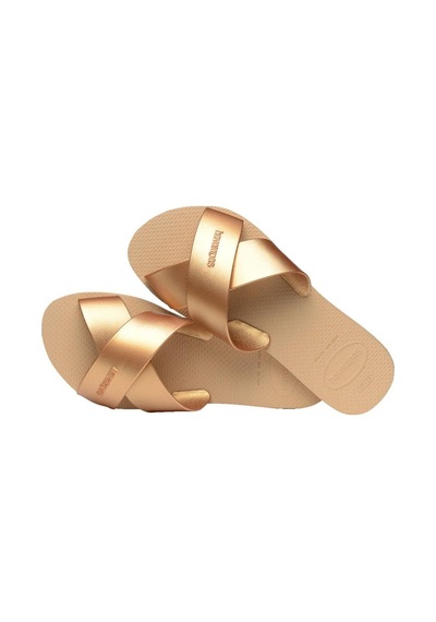 Aqua Metallic Golden Kadın Terlik-6566 Altın