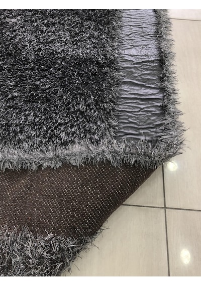 Saray Halı Simli Deri 125X180 Gri Siyah Derili Simli Halı !