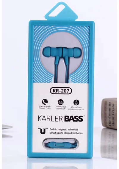 Kr-207 Mıknatıslı Kablolu Kulaklık - Mavi Standart
