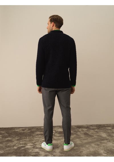 Xint Lacivert Regular Fit Dik Yaka Hırka 801779
