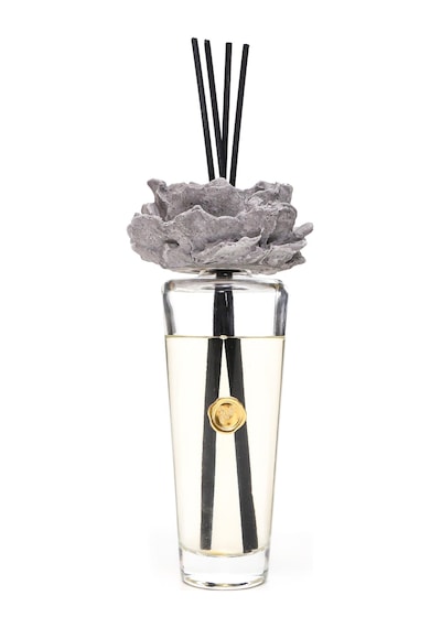400 Ml Konik Cam Şişe Seramik Taş Dekorlu Bambu Çubuklu Black Orchid Oda Kokusu Orkide