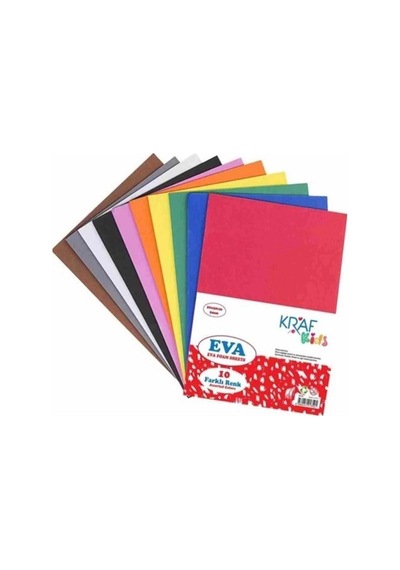 Kraf Kıds Eva 20X30 2 Mm Karışık Renk 10 Lu  Kk05